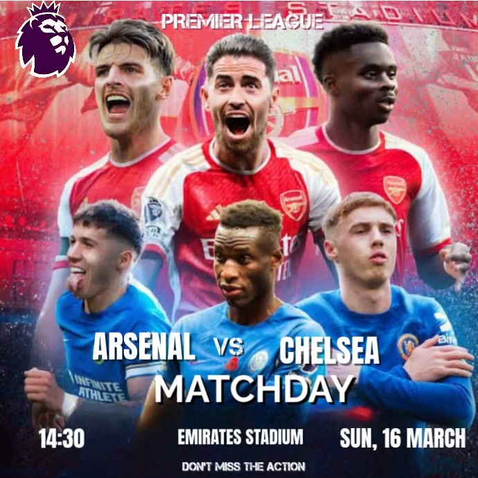 Copy of Maximalist Arsenal Vs Chelsea Instagram Post | PosterMyWall