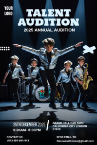 Maximalist Audition Invitation Templates Design Poster