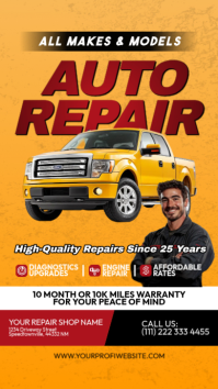 Orange Auto Repair Services Digitalt display Template