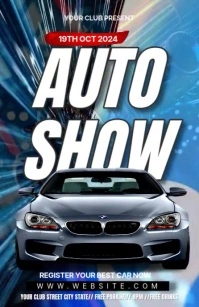 Maximalist Auto Show And Car Show Invitation Tabloid template