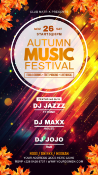 Maximalist Autumn Music Festival  Digital Display (9:16) template