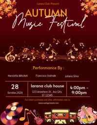 Maximalist Autumn Music Festival Invitation Flyer (us Letter) template