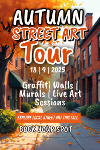 Maximalist Autumn Street Art Tour  Poster template