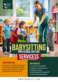 Maximalist Babysitting Flyer A6 template