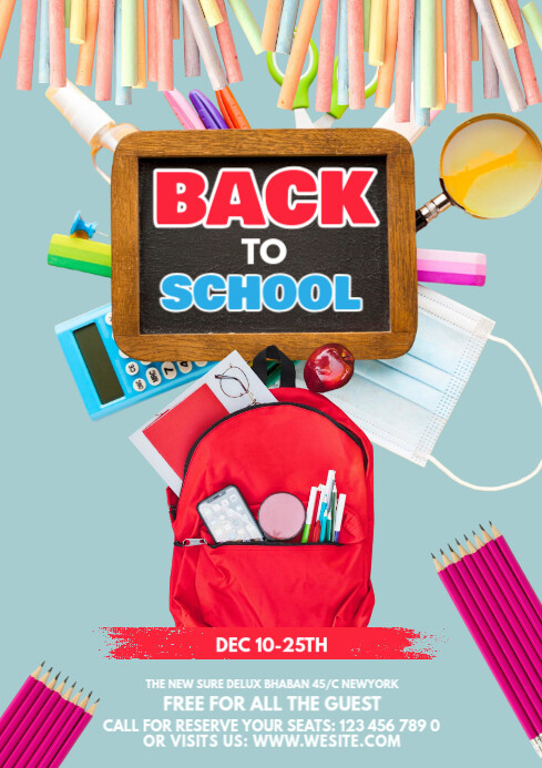 Maximalist Back 2 School  A1 template