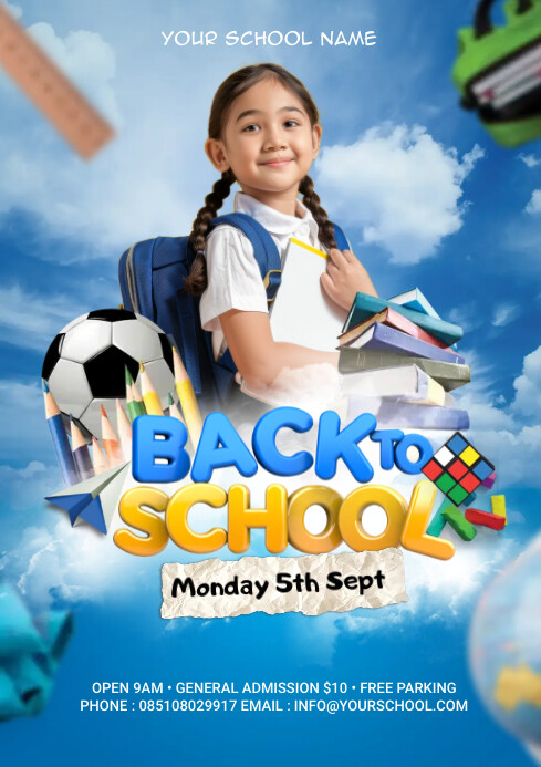 Maximalist Back To School  A4 template