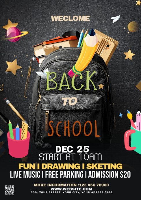 Maximalist Back To School A5 template