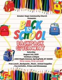White Back to School Giveaway Flyer Template