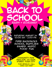Maximalist Back To School Bash & Giveaway Flyer (us Letter) template