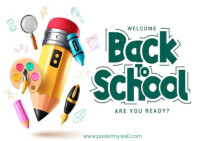 Maximalist Back To School Design  Postcard template