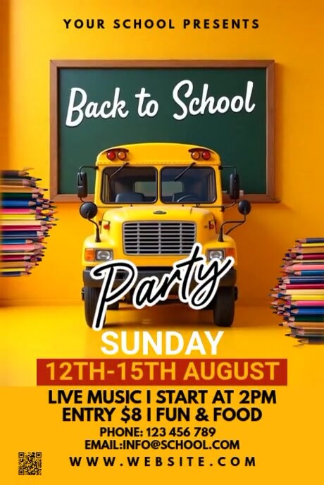 Maximalist Back To School Pinterest Graphic template