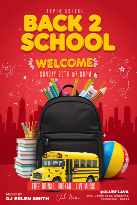 Maximalist Back To School Poster template