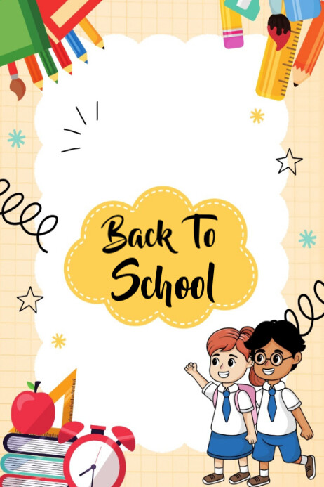 Maximalist Back To School  Poster Cartaz template