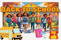 Maximalist Back  To School Poster template