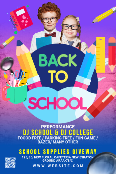 Maximalist Back To School Poster Poster Template | PosterMyWall