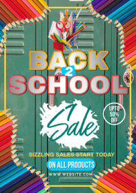 Maximalist Back To School Sale A4 template
