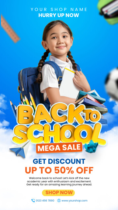 Maximalist Back To School Sale Instagram Stor Instagram-verhaal template