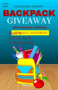 Maximalist Backpack School Bag Tabloid template