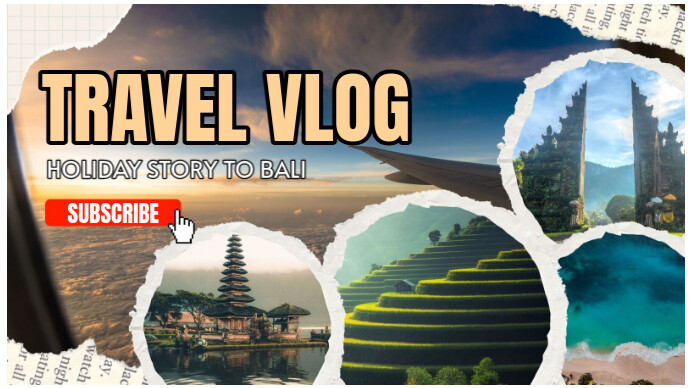 Maximalist Bali Travel Vlog Youtube Thumbnail template