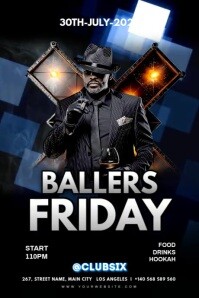 Maximalist Ballers Friday Party Flyer Poster template