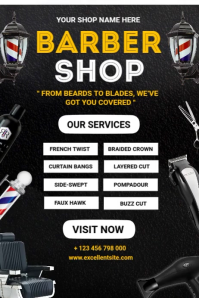 Maximalist Barber Shop Services Video Template Poster