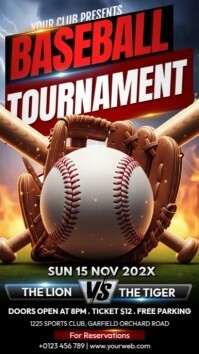 Maximalist Baseball Event Instagram Story Instagram-Story template