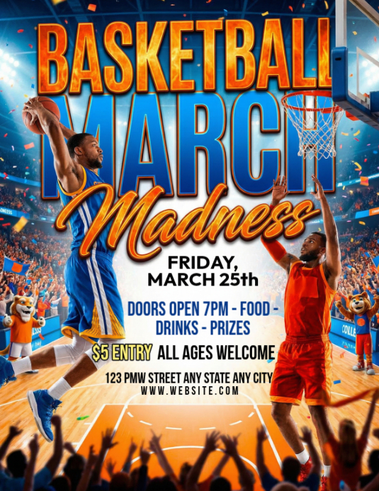 Maximalist Basketball Event Flyer Template | PosterMyWall