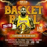 Maximalist Basketball Madness Poster Instagram Post template