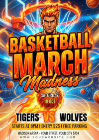 Maximalist Basketball Match A6 template