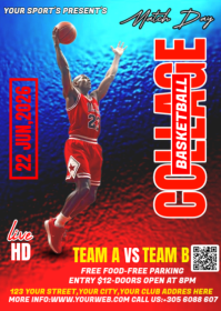 Maximalist Basketball Match Day A6 template