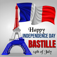 Maximalist Bastille Independence Day  Instagram Post Instagram-bericht template
