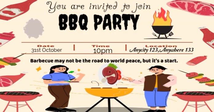 Maximalist Bbq Party  Facebook Shared Image template