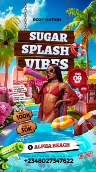 Maximalist Beach Party Flyer  Instagram Story Instagram-verhaal template