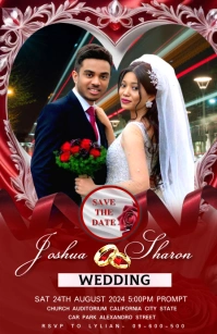 Maximalist Beautiful Wedding Template Invitat Tabloid