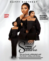 Maximalist Best 2025 Birthday Flyer For Her  Instagram Portrait template