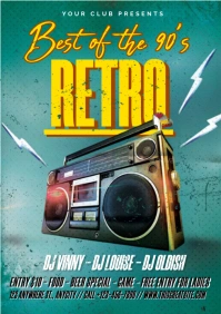 Maximalist Best Ohthe 90's Retro Party A4 template