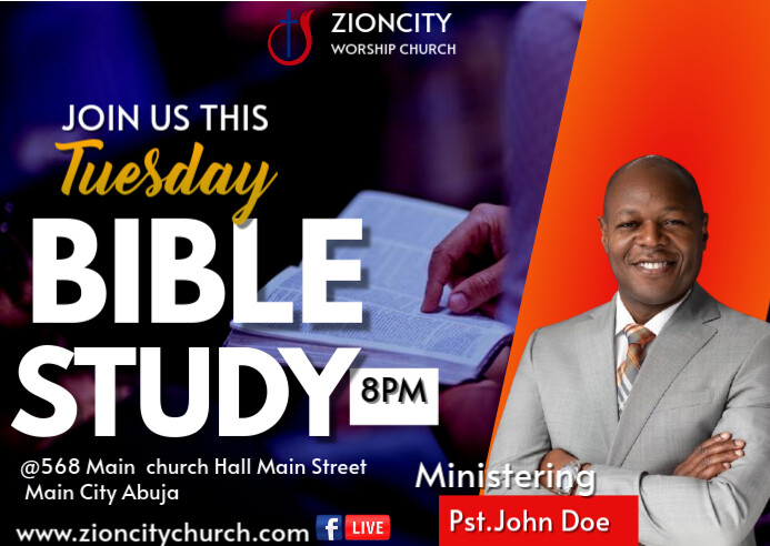 Maximalist Bible Study Church Service  Postcard Открытка template