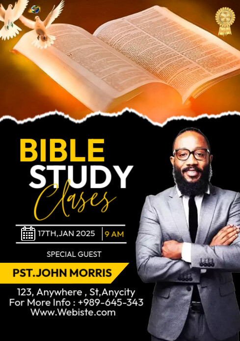 Maximalist Bible Study Classes A4 template