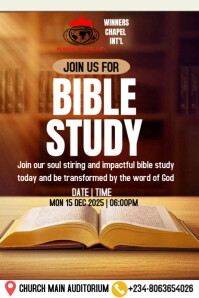 Marron Bible Study Invitation Poster Template