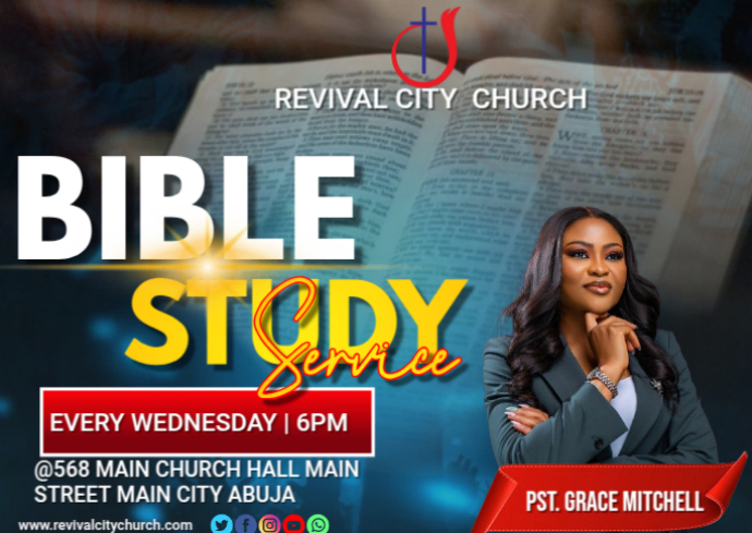 Maximalist Bible Study Service Postcard Template | PosterMyWall