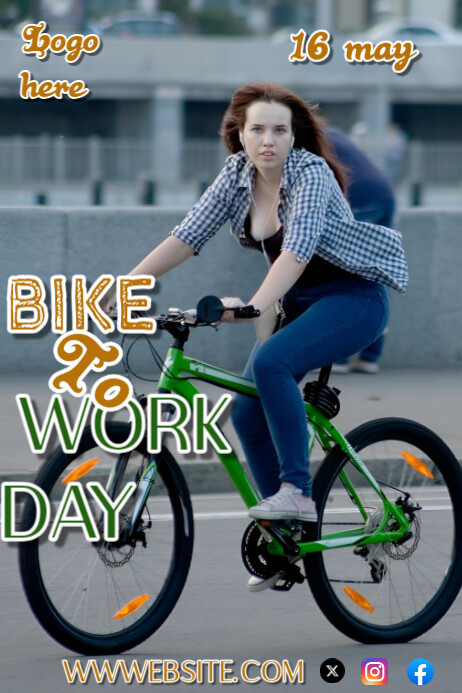 Maximalist Bike To Work Day  Poster Plakkaat template