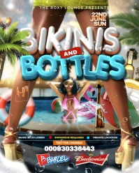 Maximalist Bikini Party Flyer Instagram Portrait template