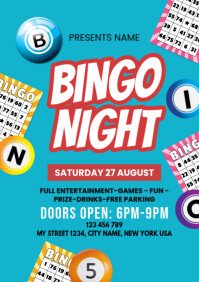 Maximalist Bingo Night Event Invitation A4 template