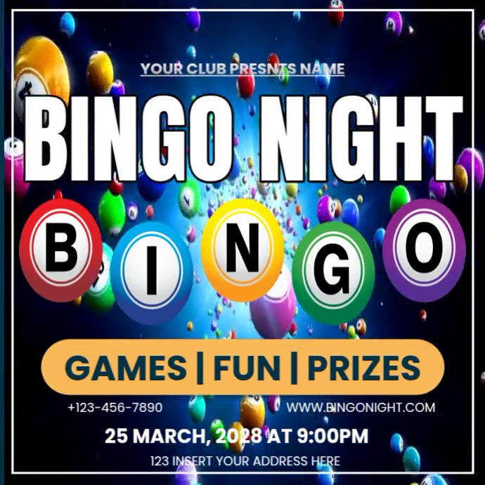 Maximalist Bingo Night Instagram Post Template | PosterMyWall