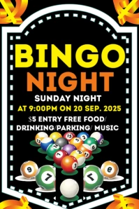 Maximalist Bingo Night Poster โปสเตอร์ template