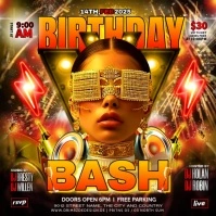 Maximalist Birthday Bash Party Instagram Post Iphosti le-Instagram template