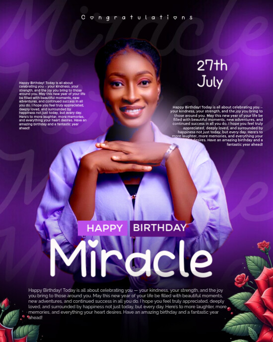Maximalist Birthday Flyer Instagram Portrait Template | PosterMyWall
