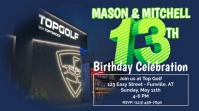 Maximalist Birthday Golf Blue Digital Display (16:9) template