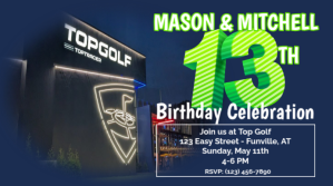 Maximalist Birthday Golf Blue Digital Display (16:9) template