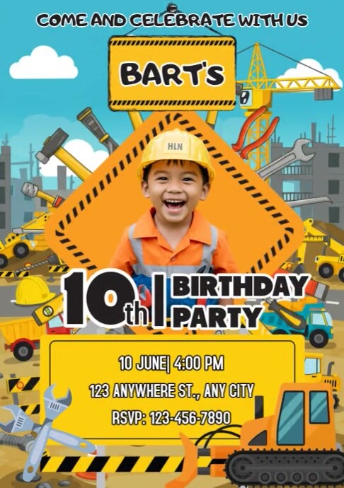 Maximalist Birthday Invitation Template A4